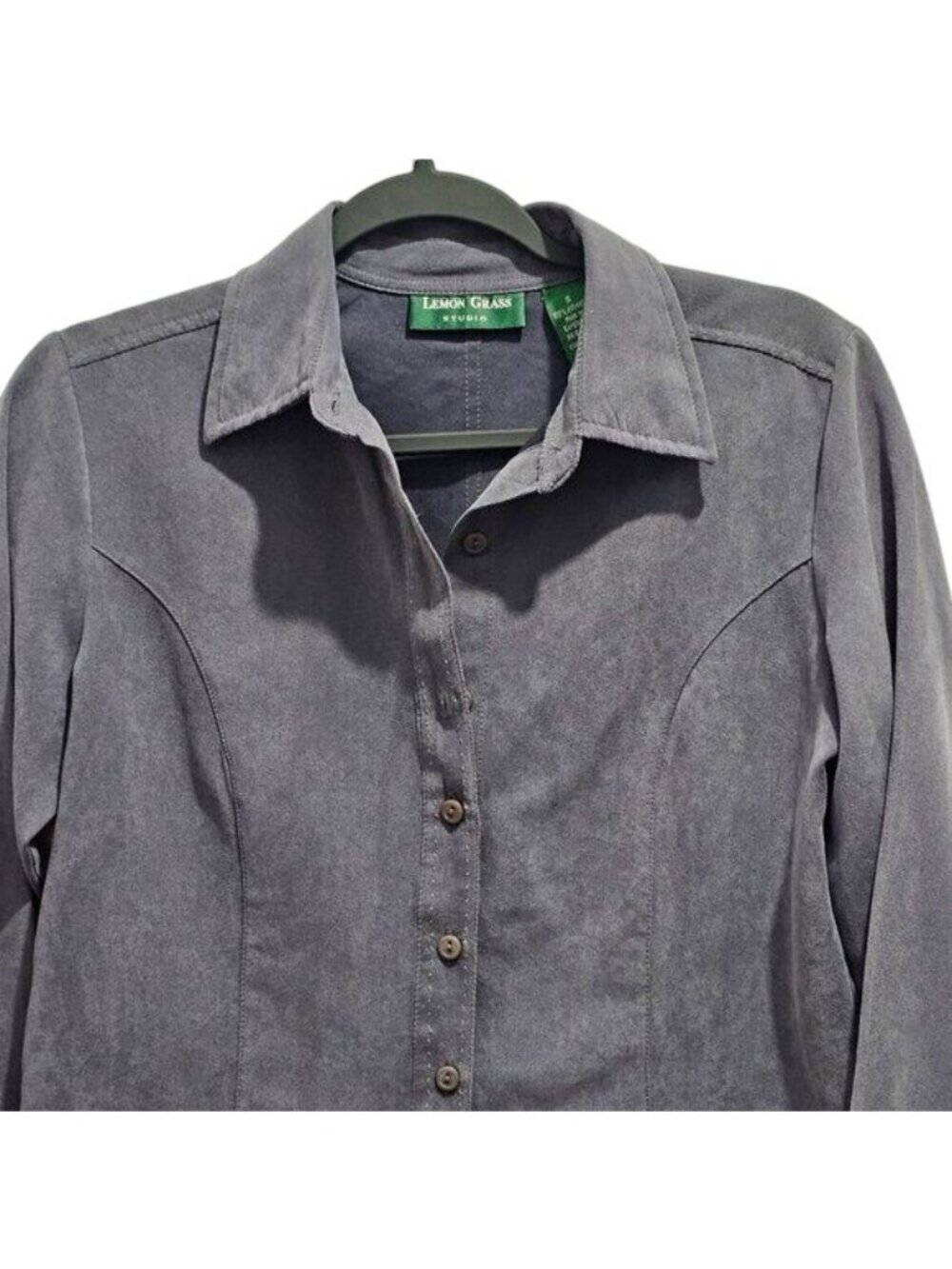 Lemon Grass Studio Button-Up Shirt S Gray
